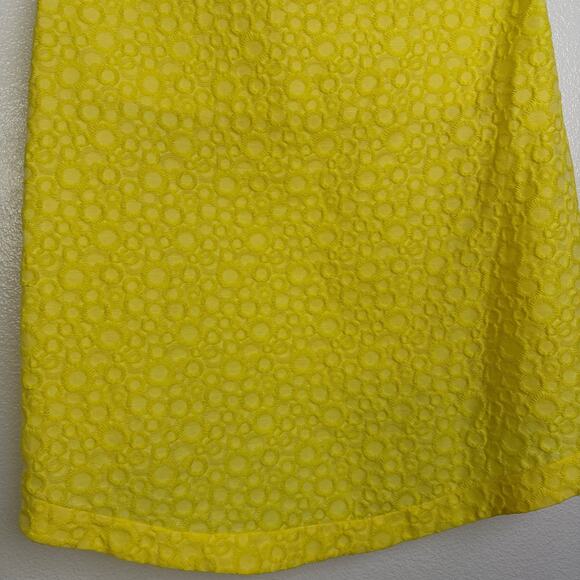 Tish Cox Designer Top Womens XS Yellow Shirt Jacquard Cap Polka Dot Made in USA - Picture 10 of 11